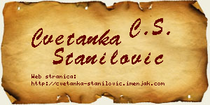 Cvetanka Stanilović vizit kartica